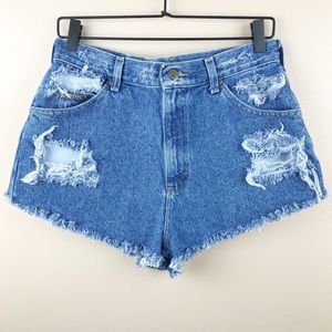 Vintage} Lee High Waisted Distressed Jean Shorts